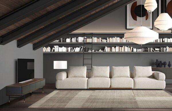 -25 % Dny MOMENTI– Šedý lakovaný TV stolek Angel Cerdá No. 3265, 200 x 45 cm