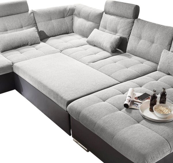 ROHOVÁ SEDAČKA, textil, kompozitní dřevo, černá, barvy stříbra MID.YOU - Sedací soupravy, Online Only