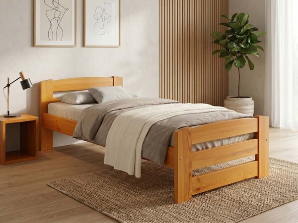 Postel MD 644 jednolůžko - masiv borovice 120x200, Odstín: Olše