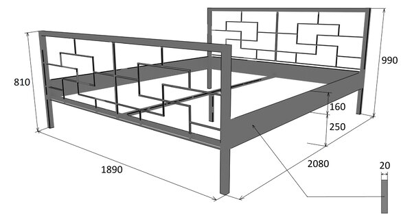 Česká Kovová postel MAZE Barevne provedení: bílá, Rozměr: 140 x 200 cm