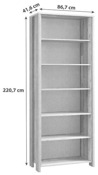 REGÁL, hnědá, tmavě šedá, 86/220,1/42 cm MID.YOU - Online Only regály & police, Online Only