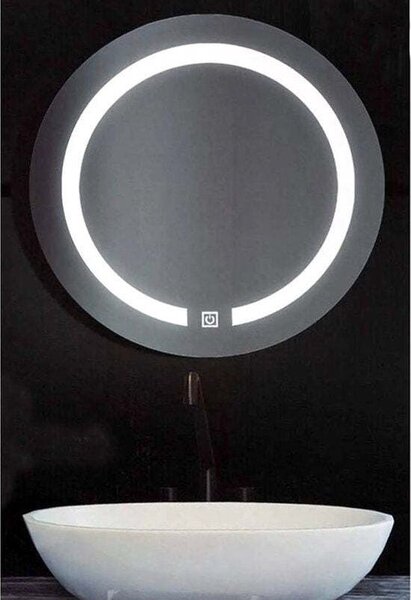 Kosmetické zrcátko LED, O 45 cm, bílé