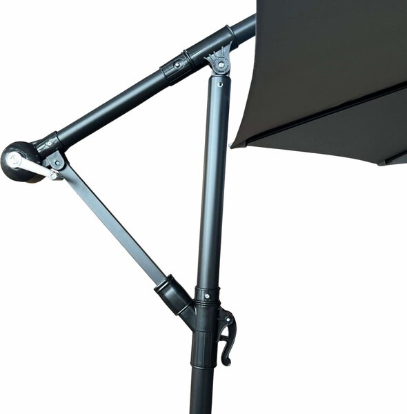 Ak furniture Zahradní slunečník ASTER s boční nohou 300 cm světle šedý