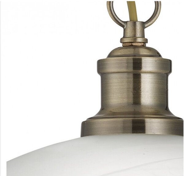 Searchlight 1591AB Závěsné svítidlo BISTRO patina, alabastrové sklo