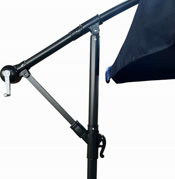 Ak furniture Zahradní slunečník CYNIA s boční nohou 300 cm tmavě modrý