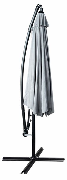 Ak furniture Zahradní slunečník ASTER s boční nohou 300 cm světle šedý