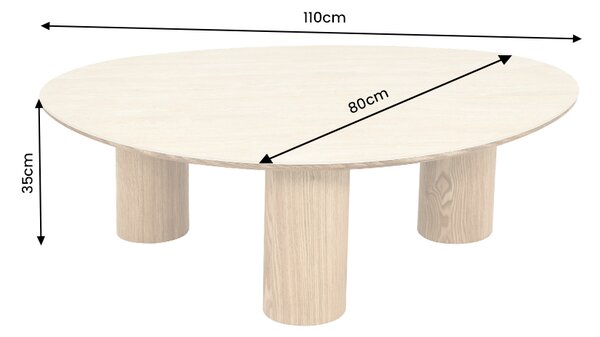 Konferenční stolek ORGANIKO 110 CM travertin/hnědý keramika Nábytek | Obývací pokoj | Konferenční stolky | Kulaté