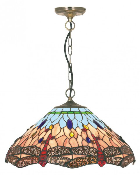 Searchlight 1283-16 Závěsné svítidlo DRAGONFLY vitrážové sklo TIFFANY