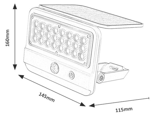 77090 Flaxton venkovní svítidlo solární LED 7W, 700lm, 4000K, IP54, senzor, bílá