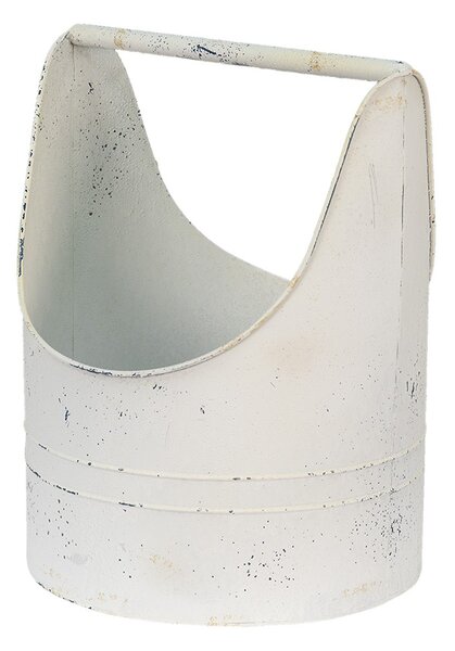 Béžový plechový obal na květináč s držadlem Fun Antique - 30*29*40 cm - Clayre & Eef
