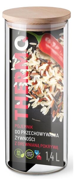 THERMO NÁDOBA NA POTRAVINY S DŘEVĚNÝM VÍKEM 1,4 L