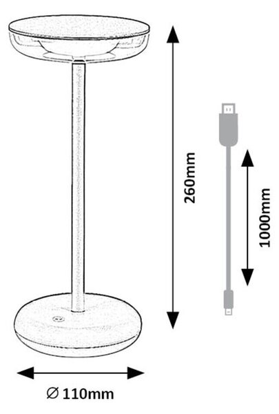 77089 KONIN LED Stmívatelná venkovní lampa LED/6W/5V IP44 1800 mAh hnědá