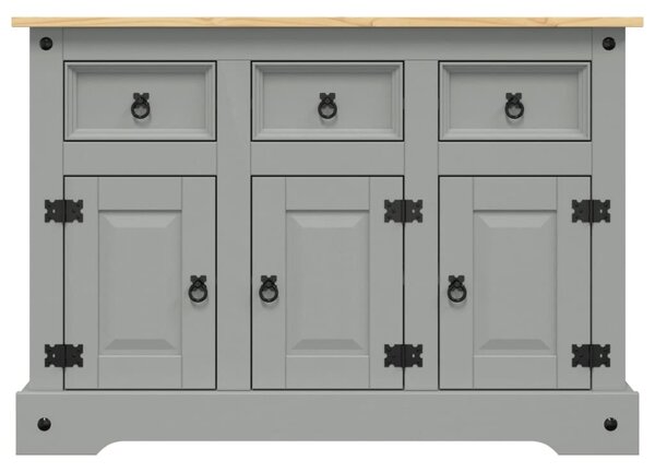 Příborník 43 x 112 x 78 cm masivní borovicové dřevo materiál na bázi dřeva přírodní černá šedá