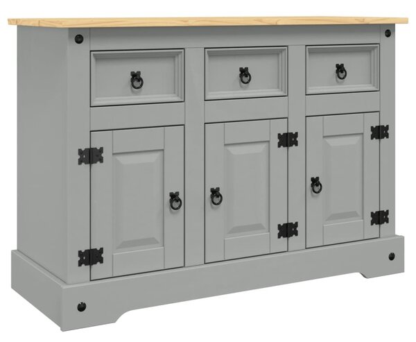 Příborník 43 x 112 x 78 cm masivní borovicové dřevo materiál na bázi dřeva přírodní černá šedá