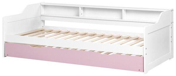 Rozkládací postel Borovicové dřevo EDERN 90 x 200 cm Růžová