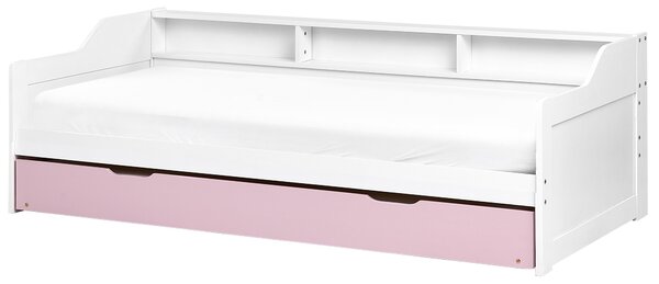 Rozkládací postel Borovicové dřevo EDERN 90 x 200 cm Růžová