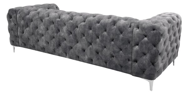 Pohovka MODERN BAROCCO 240 CM tmavě šedá samet Nábytek | Obývací pokoj | Sedací soupravy a pohovky | Pohovky | Pevné