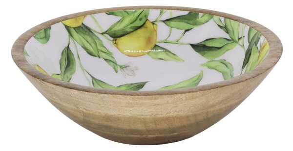 Dřevěná mangová miska s citróny Tours Limone Blossom - Ø 25*8 cm / 1300 ml - Chic Antique