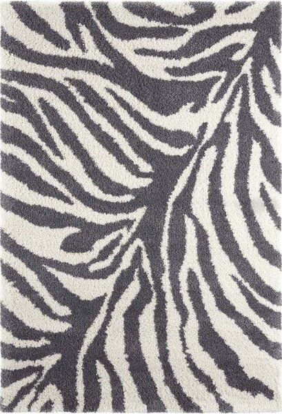 Kusový koberec SHAGGY XSH-563 Zebra Šedý 120x170 cm