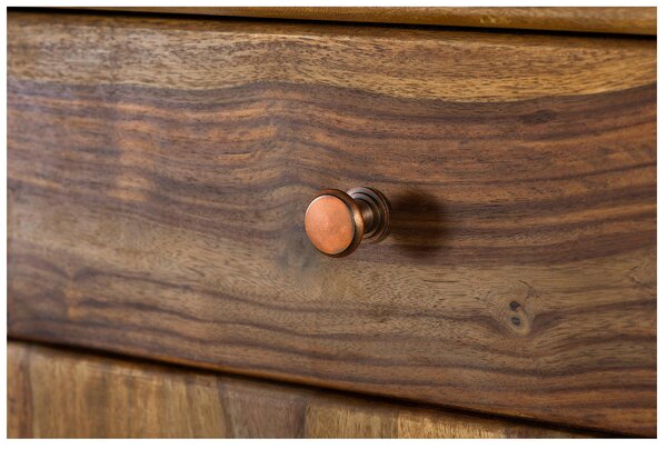 VYSOKÁ KOMODA, akácie, barvy sheesham, měděné barvy, 115/145/40 cm Landscape - Vysoké komody