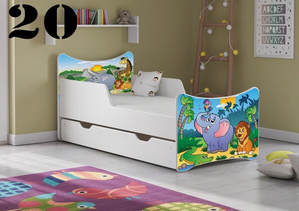 Dětská postel Safari - 20 (rošt + matrace ZDARMA)