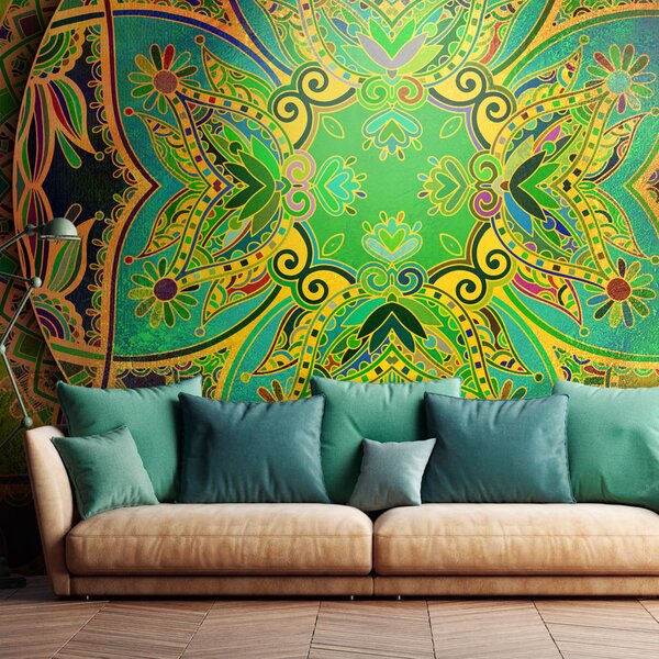 Fototapeta - Mandala: Smaragdová fantazie 250x175 + zdarma lepidlo