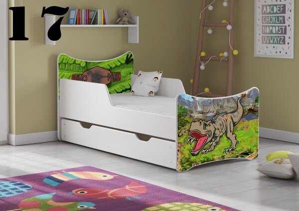 Dětská postel Dinosaurus - 17 (rošt + matrace ZDARMA)
