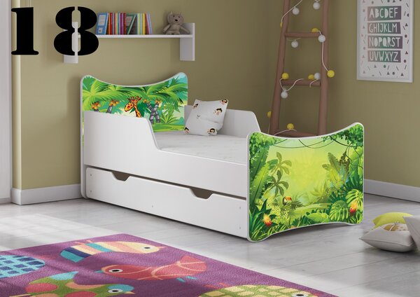 Dětská postel Džungle - 18 (rošt + matrace ZDARMA)