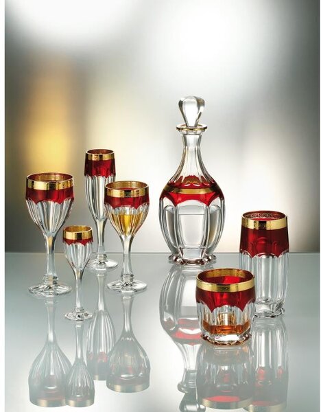 BOHEMIA SAFARI RUBIN SKLENICE NA WHISKY 250 ML SADA 6 KS