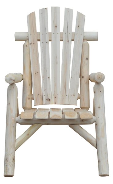 Outsunny Zahradní Křeslo Adirondack Odolné proti Počasí s Vysokým Opěradlem a Opěrkami Rukou pro Zahradu, Terasu a Balkon 83cm x 68cm x 101cm Přírodní