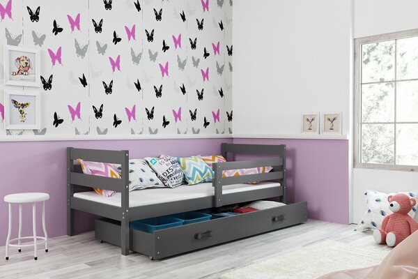BMS Group Dětská postel s úložným prostorem ERYK grafit Velikost postele: 200x90 cm, Barva šuplíku: Grafit