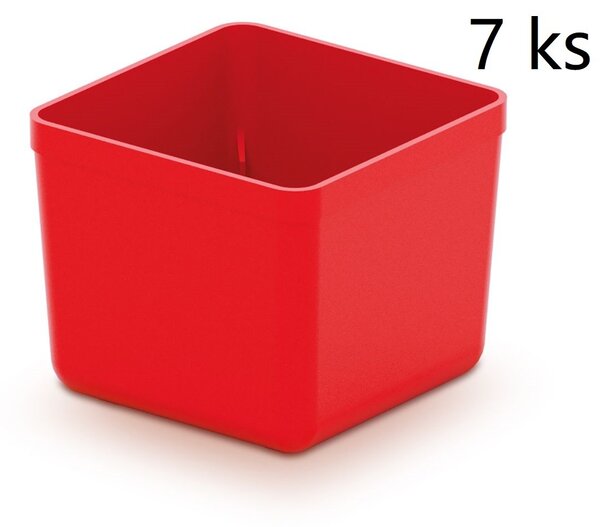 Prosperplast Sada úložných boxů 7 ks UNITEX 5,5 x 5,5 x 16,5 cm červená
