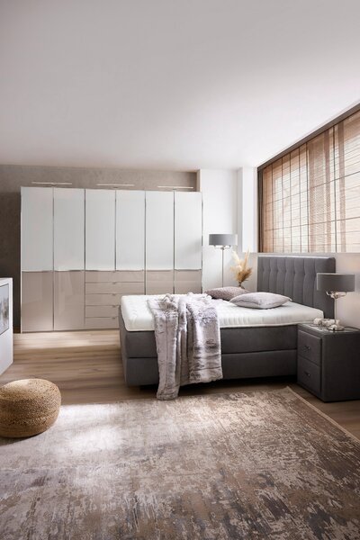 POSTEL BOXSPRING, 180/200 cm, šedá Beldomo - Sleep - Manželské postele