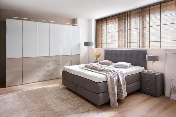 POSTEL BOXSPRING, 180/200 cm, šedá Beldomo - Sleep - Manželské postele
