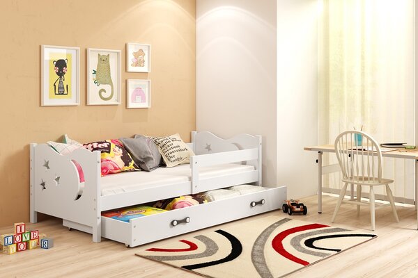 Dětská postel Mikuláš 160x80 - Bílá | šuplík