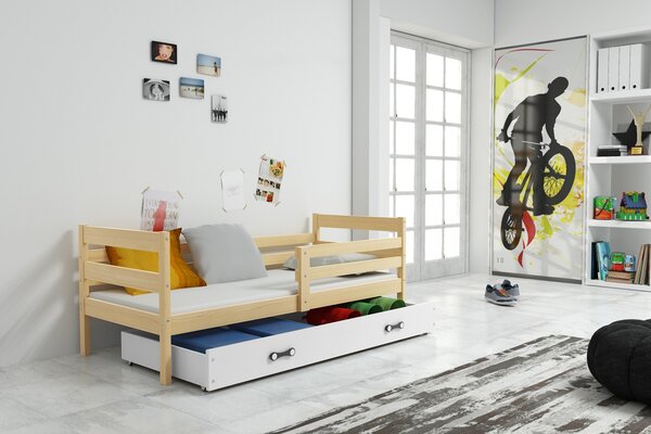 BMS Group Dětská postel s úložným prostorem ERYK borovice Velikost postele: 200x90 cm, Barva šuplíku: Bílá