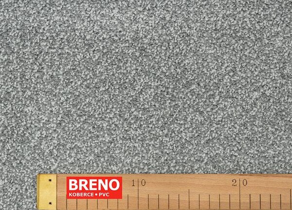 Breno Metrážový koberec FUEGO 95 světle šedý, šíře 400 cm, Šedá