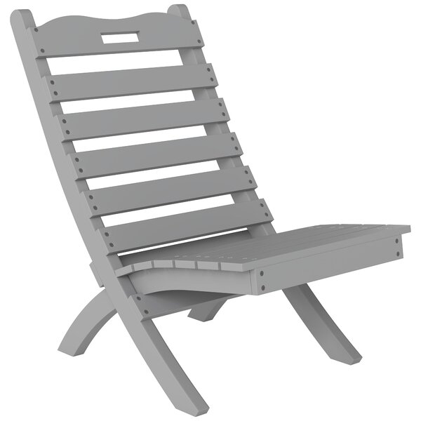 Dřevěná zahradní židle Outsunny s kloubovým designem a nakloněným opěradlem, nosnost 120 kg pro balkon, terasu, 78x48x76 cm, šedá | Aosom