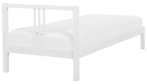 Postel Borovicové dřevo VANNES 90 x 200 cm Bílá