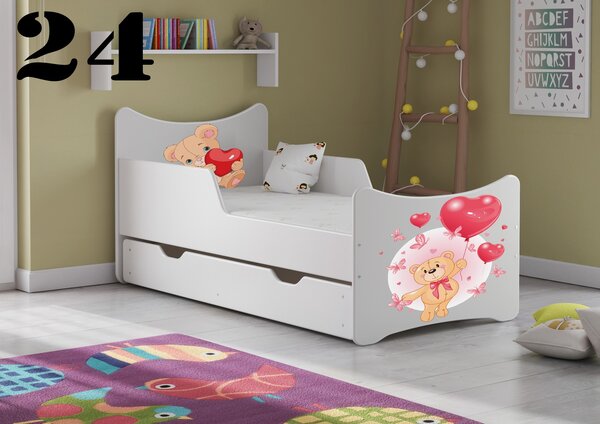 Plastiko Dětská postel se šuplíky Medvídek se srdíčky - 24 - 180x90