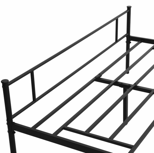 HOMCOM Kovový Dvoulůžkový Rám na Postel pro Matrace 150x200 cm s Hlavovou a Nohovou částí, Struktura s Úložným Prostorem pod Postelí 158x211x106 cm Če