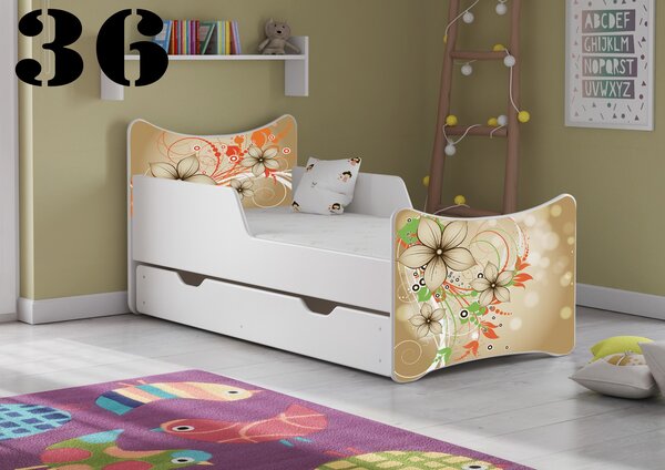 Plastiko Dětská postel se šuplíky Květiny - 36 - 180x90