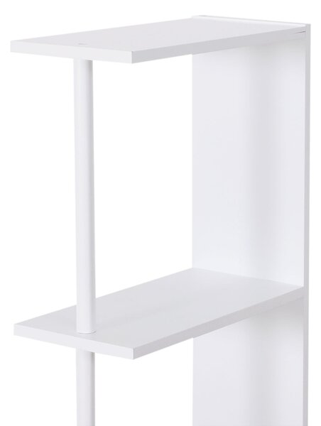 HOMCOM Moderní koupelnový sloupek – úložná skříňka s 2 policemi, 2 šuplíky a 1 protiskluzovými dvířky 15x33x136,5 cm Bílá | Aosom