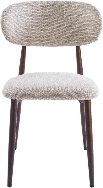Jídelní židle, barva béžová, nohy z ořechového dřeva, pohodlný design, 1 kus, vhodná do kuchyně