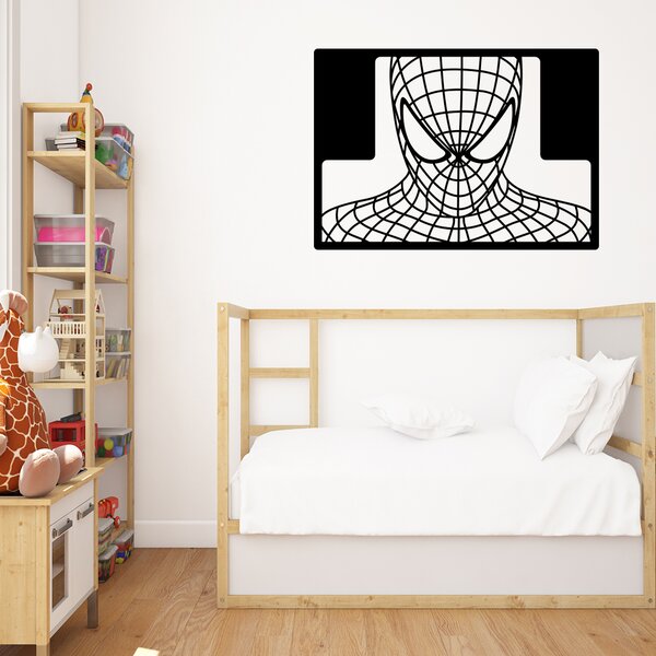 Živá Zeď Samolepka Spiderman portrét Barva: černá