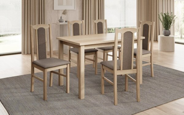 Dřevěná židle do jídelny CARIA - dub sonoma / hnědá