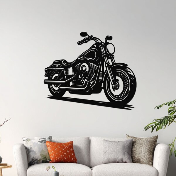 Dřevěný obraz motorky Harley Davidson | Rozměry (cm): 60x50 | Zvolte barvu dekoru: Třešeň