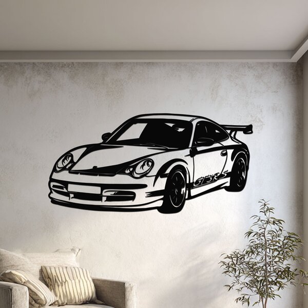 Dřevěný obraz Porsche 911 GT3 RS | Rozměry (cm): 60x29 | Zvolte barvu dekoru: Bílá