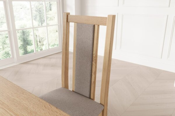 Dřevěná jídelní židle s čalouněním DARIX - dub sonoma / šedá