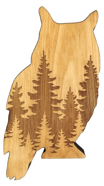 AMADEA Dřevěná dekorace sova, masivní dřevo 15 x 9 cm, český výrobek